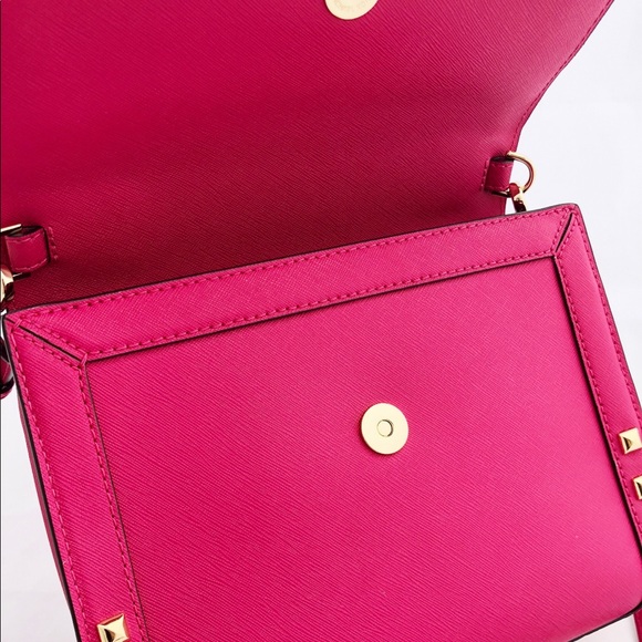 NWT Michael Kors Stud Medium Satchel Ultra Pink - Picture 5 of 8